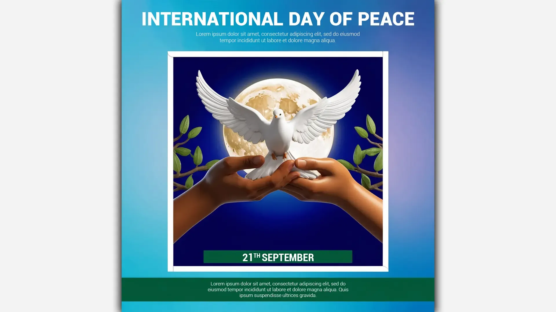 September 21st International Peace Day Instagram Post Template image